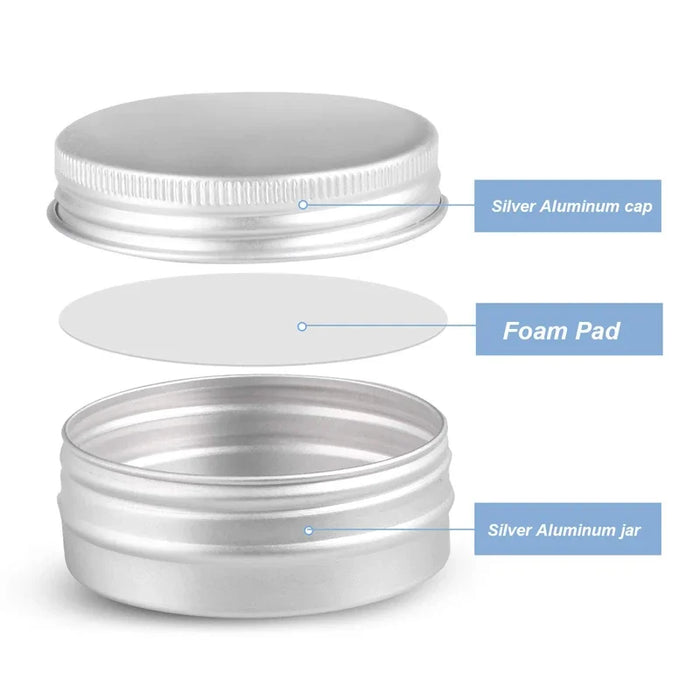 5Pcs 5/10/15/20/30/50/60g Round Aluminum Tin Jars For Salve Creams Balms Nail Candle Metal Cosmetic Containers Bottle Tea Cans