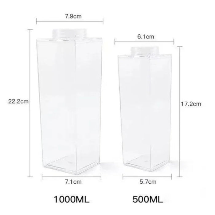 Transparent Milk Carton Style Juice Bottle