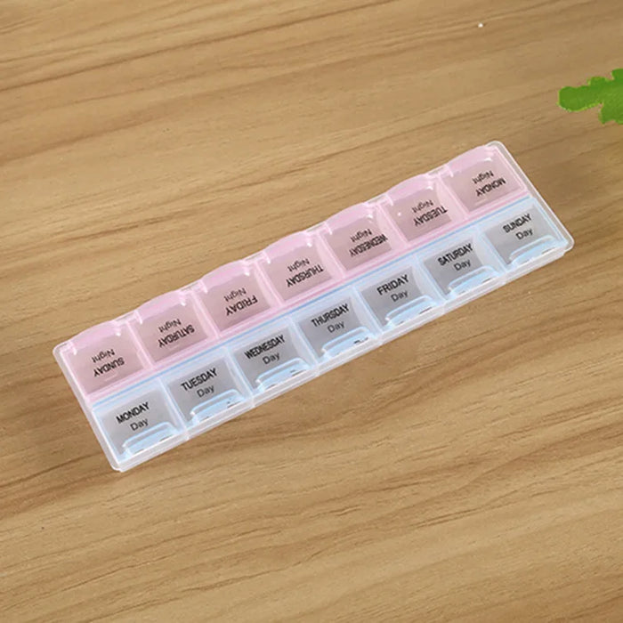 2Row(14Grids) / 3Rows(21Grids) 7 Days Weekly Pill Case Medicine Tablet Dispenser Carry Pill Box Splitters Pill Storage Supplies