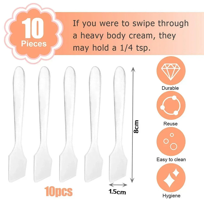 10 Pcs/Set Facial Mask Sticks Cosmetic Spatulas Plastic Face Mask Small Spoon Reuse DIY Face Skin Care Mask Mix  Make Up Tools