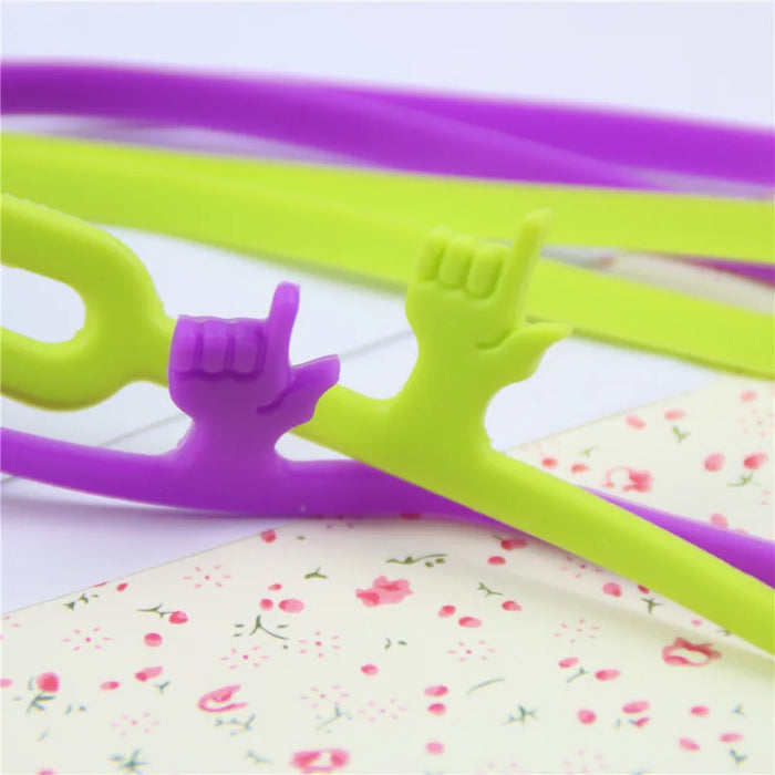 1 Piece Lytwtw's Hot Sale New Cute Silicone Finger Pointing Bookmark Book Mark Office School Supply Funny Gift