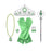 Girls Tiana Princess Accessories Tinker Bell Head Band Crown Wand Gloves Necklace Bracelet Earrings Wing Sets For Kids Party