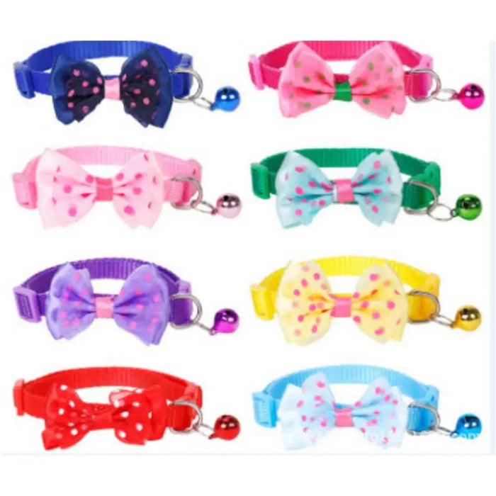 Pet Collars Pet Bow Bell Collars Cute Cat dog Collars Pet Supplies Multicolor Adjustable Pet Dressing Tool Pet Accessories