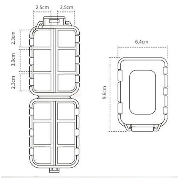 12 Grids Weekly Medicine Pill Box Pills Dispenser Organizer Tablet Pillbox Case Container Portable Drug Divider Drug Box