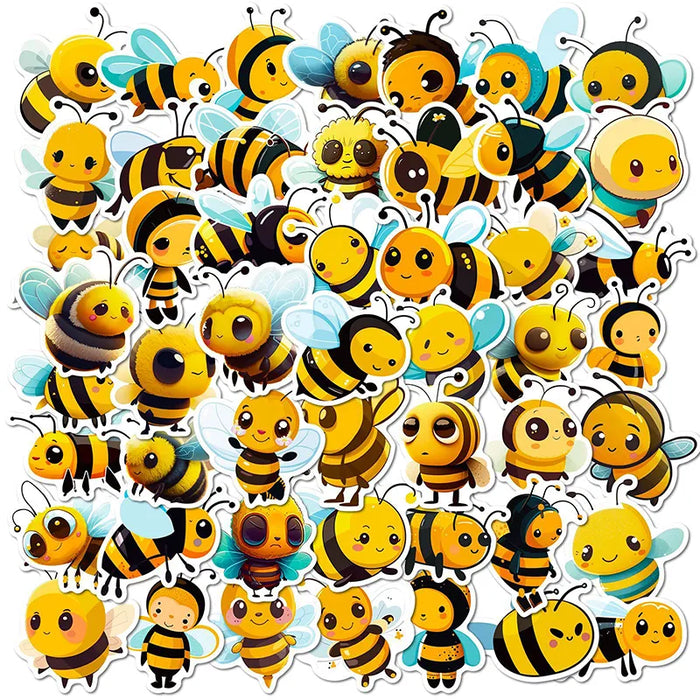 10/30/50PCS Cartoon Little Bee PVC Sticker Aesthetic Children's Laptop Decoration Scrapbooking Stationery School Supplies