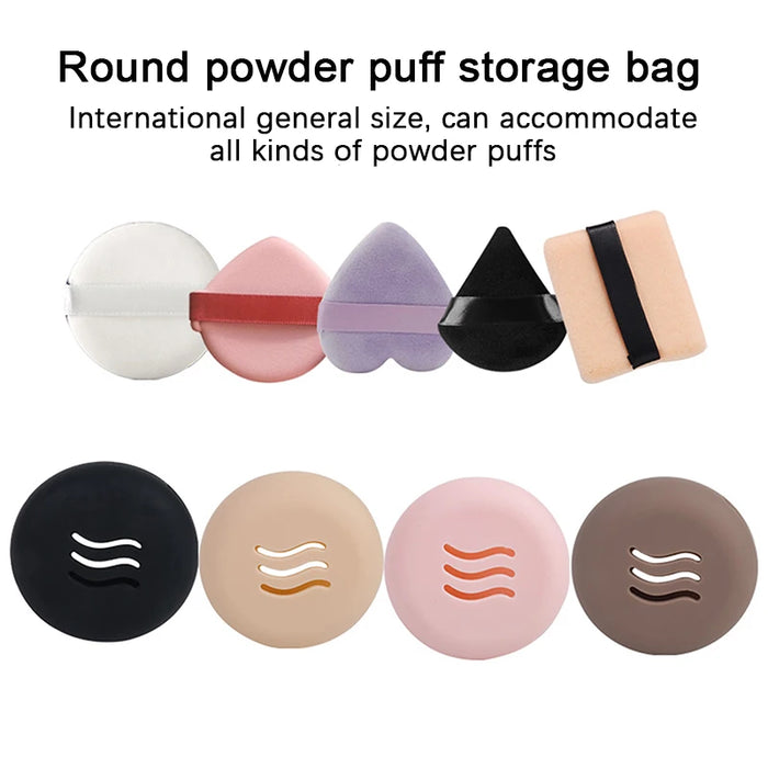 Makeup Sponge Holder Breathable Cosmetic Puff Holder Box Eco-Friendly Silicone Multi-hole Beauty Powder Puff Storage Case