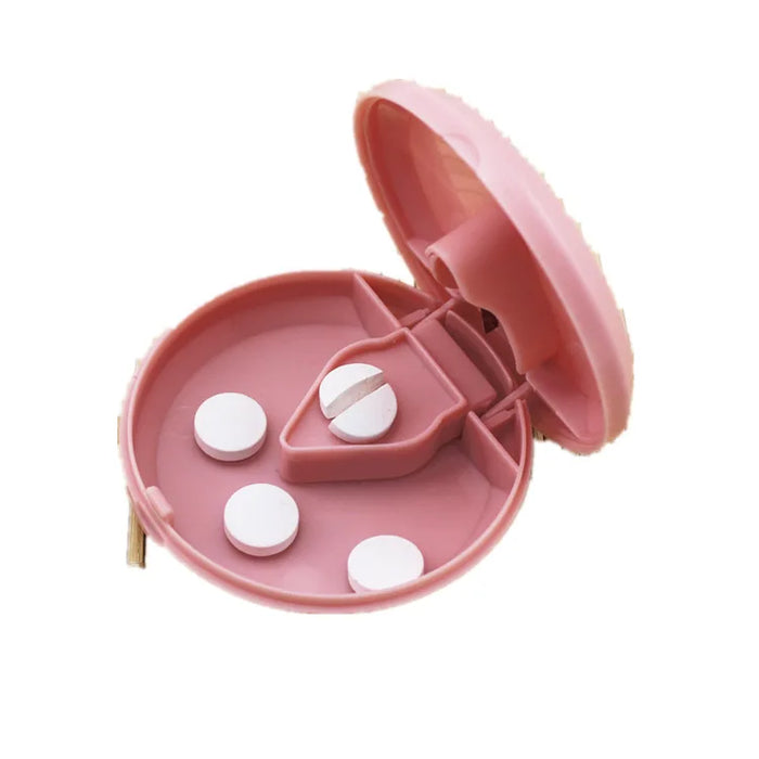 Portable Pill Cutter Splitter Divide Storage Medicine Cut Compartment Box Holder Travel Pill Case Medicine Drugs Pill Container