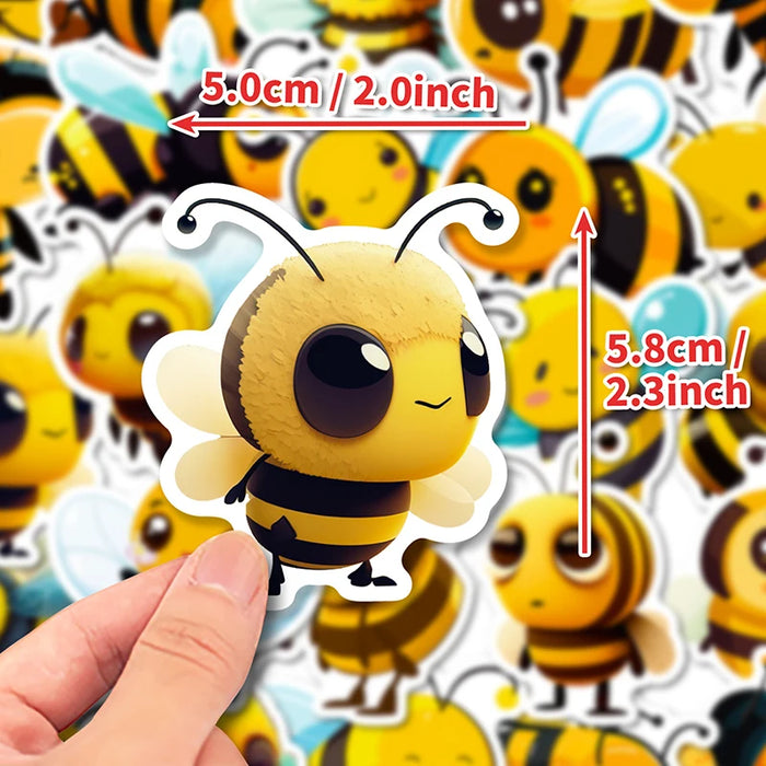 10/30/50PCS Cartoon Little Bee PVC Sticker Aesthetic Children's Laptop Decoration Scrapbooking Stationery School Supplies