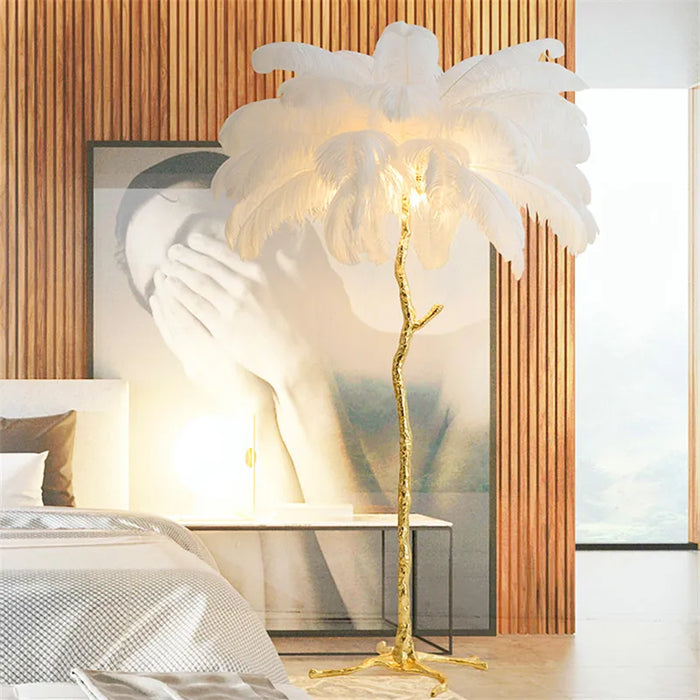 Modern Luxury Ostrich Feather LED Floor Lamp