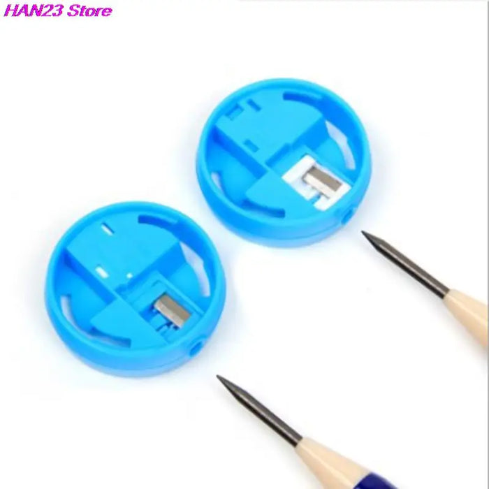 2pcs Cute Round Mini Pencil Lead Dedicated Sharpener Double Hole School Office Supply Kids Gift 1.6 x 3.4cm Random Color