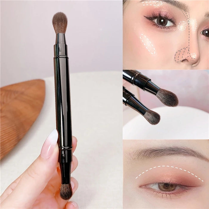 Makeup Brushes Portable Double-Headed Eyeshadow Nose Highlight Concealer Detail Blending Eyebrow Lip Makeup Brush Cosmetic Tools