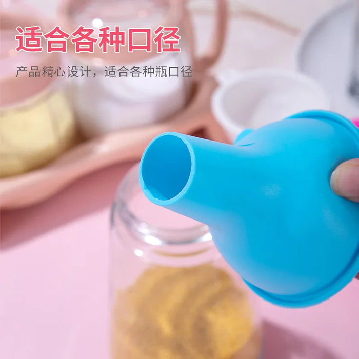 Silicone wide-mouth funnel milk powder bean funnel large-caliber multi-function wine leak oil leak kitchen accessories