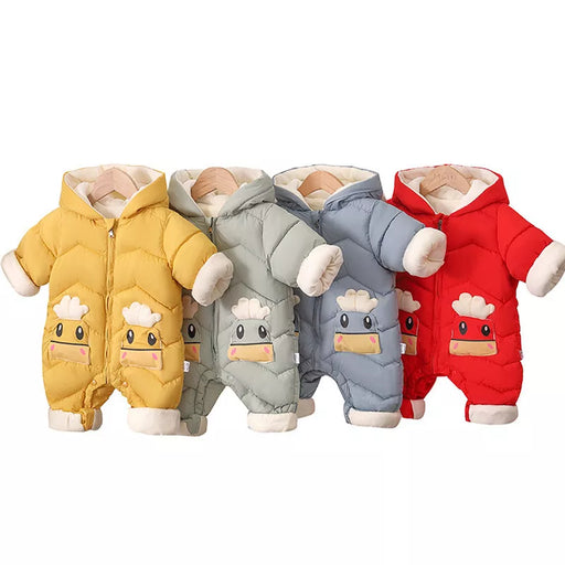 Infant Thick Velvet Onesie Clothing Winter Autumn Warm Rompers For Baby Girls Boys Jumpsuit Kids Overalls Newborn Down One Piece