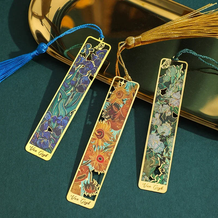 Hollow Flower Metal Bookmark Exquisite Sunflower Lotus Rose Shape Book Marks Student Reading Stationery School Supplies Gifts