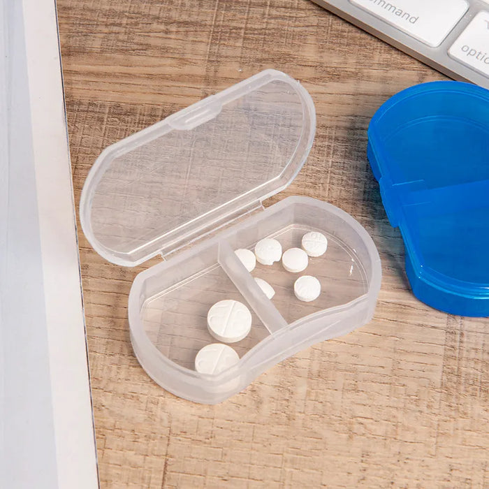 Mini Pill Box Pill Case 2 Grids Tablet Pill Organizer Case Dispenser Travel Tablet Holder Container Medicine Drug Storage Box