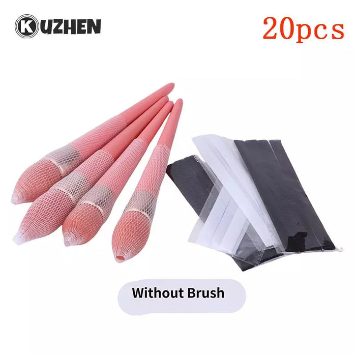 20Pcs Cosmetic Brush Protector Net Mesh Flexible Protectors Cover Make Up Brushes Guards Reusable Tools