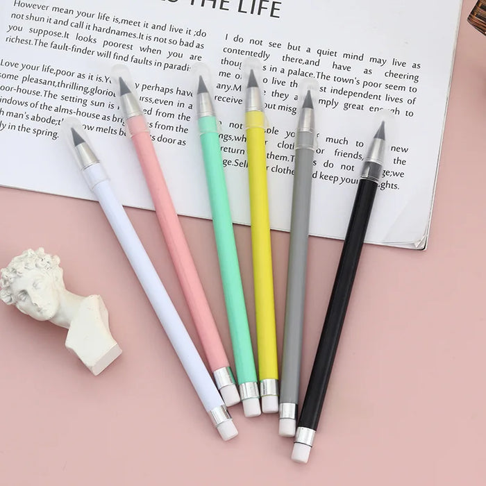 Technology Eternal Pencil With Eraser Portable Replaceable Pen Writing Sketch Painting Tools Stationery School Office Supplies