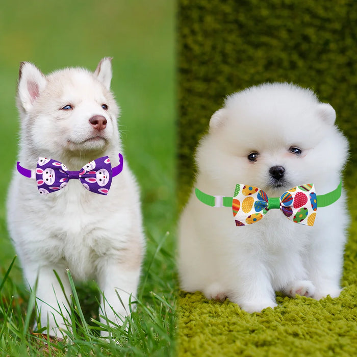 10pcs Cartoon Dog Bow Ties Pet Dog Cat Bowtie Collar Rabbit Style Supplies For Dog Daily Small Pet Bowties Dog Cute Accessories