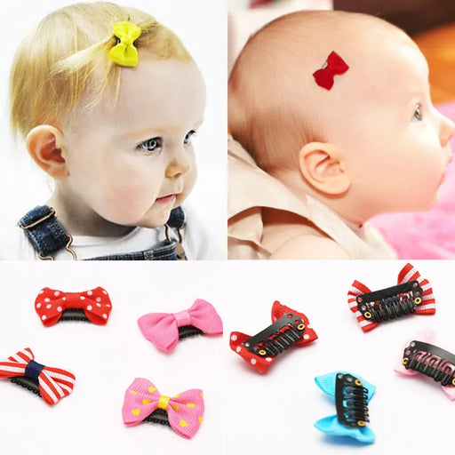 10Pcs/Pack newborn Baby Girls Scarce hair Lovely BB Clips Bowknot Hairpin Kid Hair Accessories Children mini Hair clip