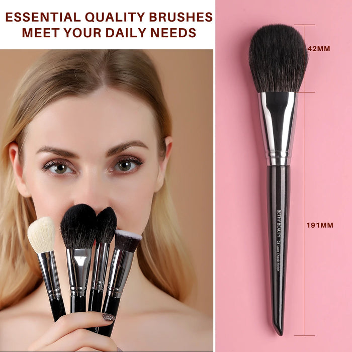 BETHY BEAUTY 1 PC Goat Hair Blender Highlighter Blush Buffer Face Shape Shader Soft Crease Makeup Brush For Face