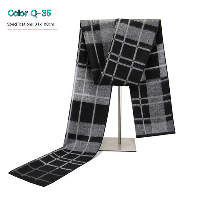 Men's Striped Winter Warm Artificial Cashmere Scarf