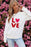 Beige LOVE Patched Graphic Valentines Sweatshirt