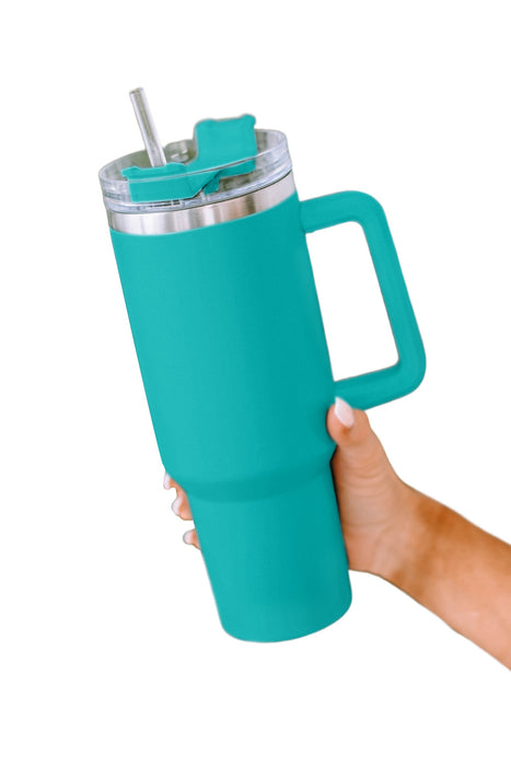 Red 304 Stainless Steel Insulated Tumbler Mug With Straw