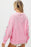 Pink Sequin Baseball Graphic Drop Sleeve Sweatshirt