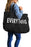 Black 73*17*44cm EVERYTHING Letter Print Large Canvas Tote Bag