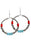 Multicolour Turquoise Colorblock Beaded Large Hoop Earrings