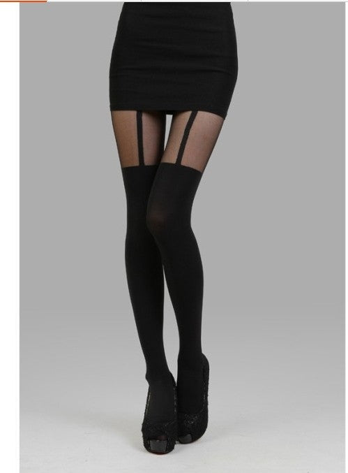 Street Sling Fake Thigh High Stitching Stockings