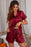 Red Dahlia Chest Pocket Button Shirt & Shorts Lounge Set