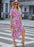 Rose Boho Abstract Print Wrap V Neck Short Sleeve Maxi Dress