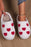 White Valentines Day Hearts Print Plush Slippers