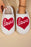 Fiery Red Valentine Love Heart Pattern Home Fuzzy Slippers