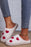 White Valentines Day Hearts Print Plush Slippers