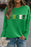 Green St Patricks LUCKY Chenille Letter Graphic Sweatshirt