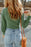 Green U Neck Textured Long Sleeve Top