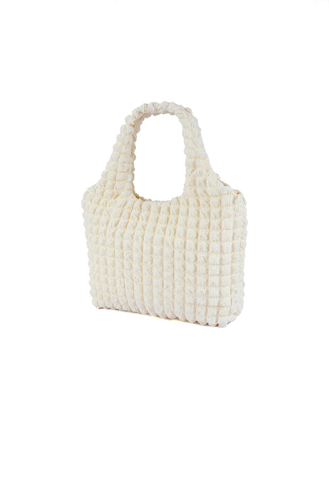 Rose Textured Pleated Bubble Shoulder Bag