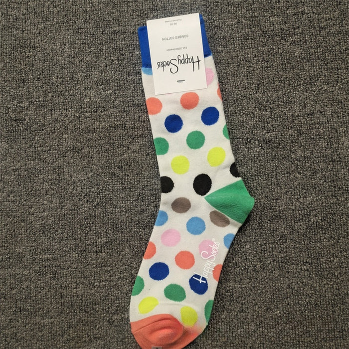 New Mid-High Tube Cute Polka Dot Love INS Four Seasons Tube Socks