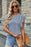 Blue Textured Butterfly Sleeve Casual Blouse for Women