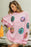 Pink Easter Sequin Egg Print Drop Shoulder Graphic Oversized Sweatshirt