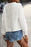 White Wavy Texture Drop Shoulder Pullover Sweatshirt