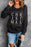 Black CHRISTMAS Glitter Print Crew Neck Graphic Sweatshirt