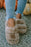 Brown Winter Plush Hollow Out Slippers