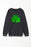 Black Sequin Embroidered Clover Corded Graphic Sweatshirt