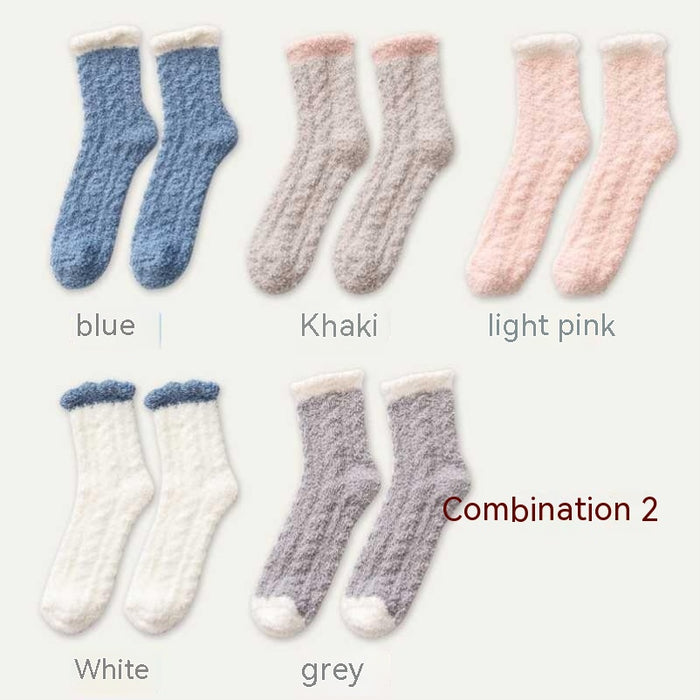 Coral Fleece Socks Men Cute Fluffy Winter High Tube Mao Mao