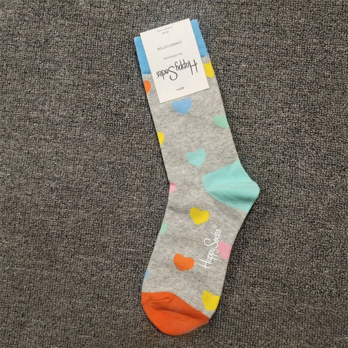 New Mid-High Tube Cute Polka Dot Love INS Four Seasons Tube Socks