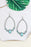 Silver Vintage Turquoise Water Drop Hook Earrings