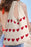 Apricot Colorblock Heart Pattern Knit Shoulder Bag